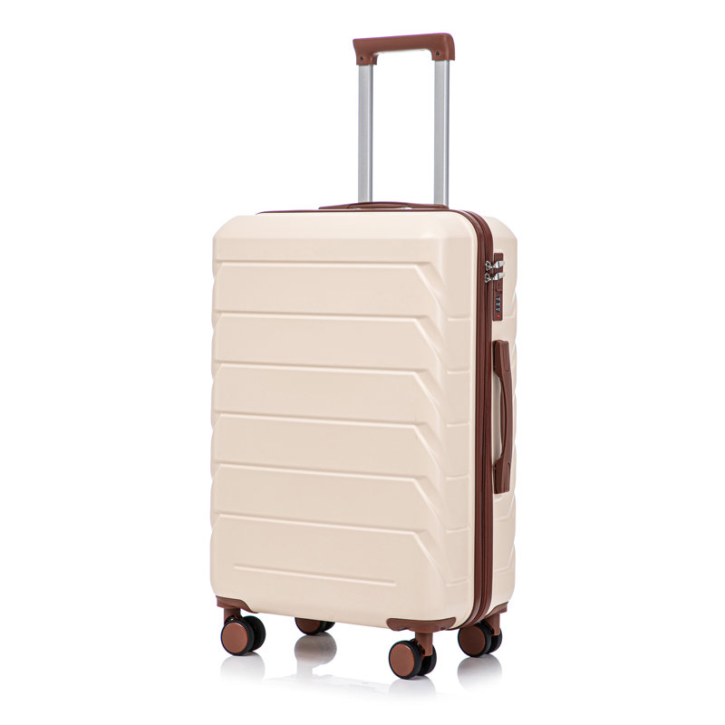 28 Inch ABS Hard Shell Large Travel Checked Luggage - Scratch Resistant Surface Four Multi-Directional Wheels, With Combination Lock And Side Hooks.