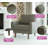 Bridgeview 32" Square Square Arm Accent Chair, Sofa Chair, Gray Set of 2-775470443