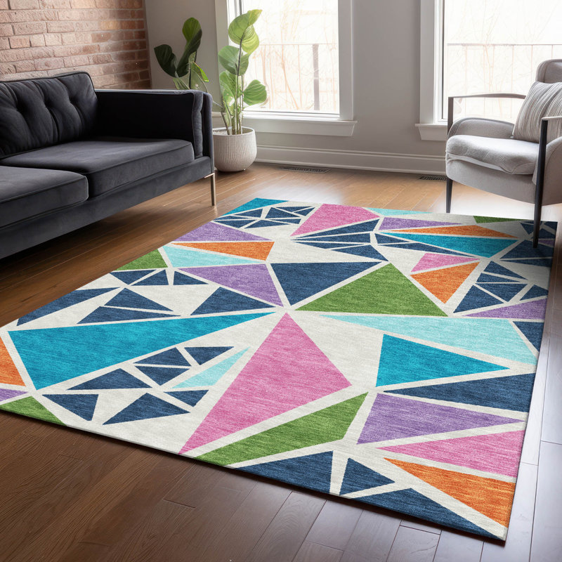 Tapis blanc intérieur / extérieur Aristea , 9 pi x 12 pi