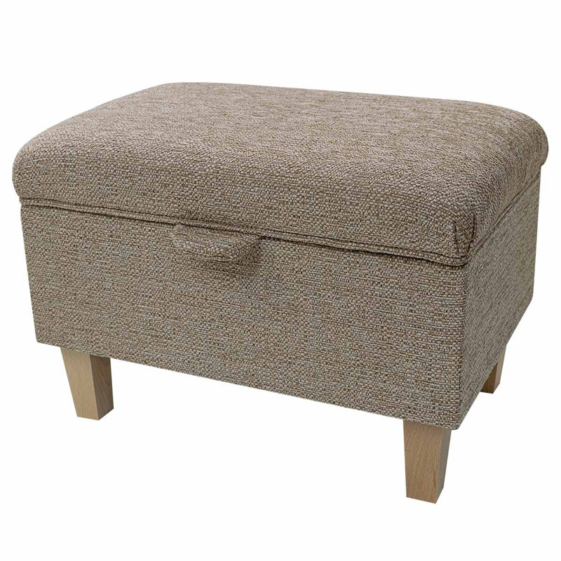 50.8cm Wide Rectangle Solid Colour Footstool Ottoman with Storage, Beige