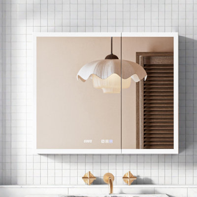 Lighted Medicine Cabinets 42 X 30 Aluminum Modern Bathroom Storage