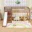 Lit mezzanine en bois avec tablettes, glissade et lumière DEL-1696901012-1696901013