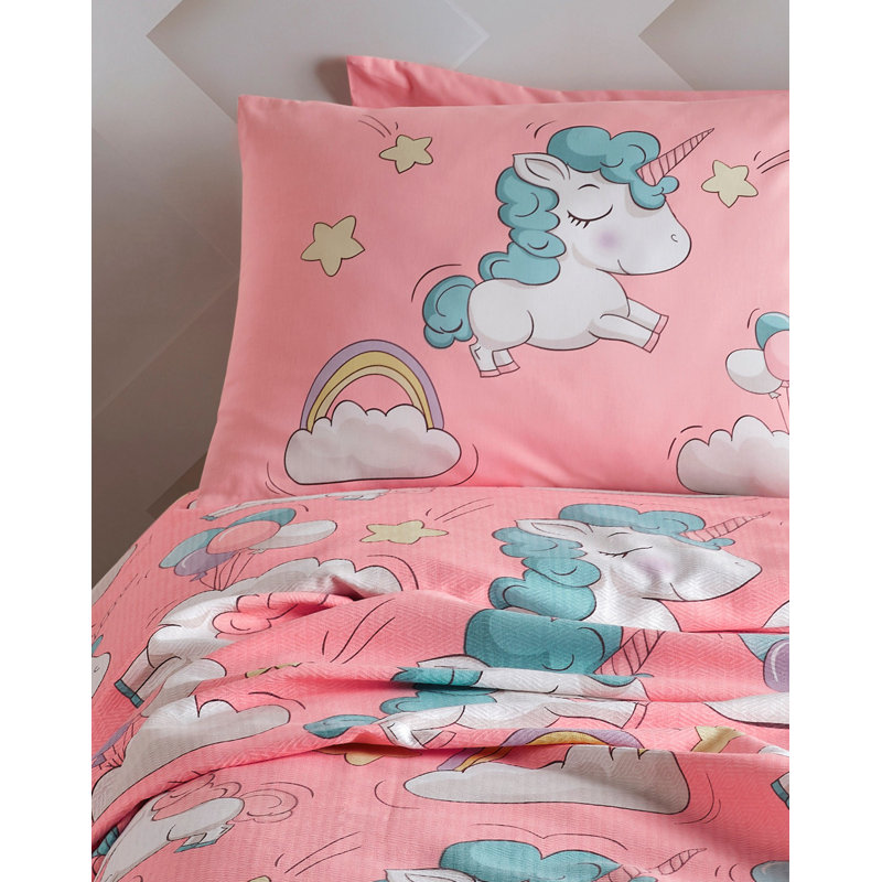 Nickson Cotton Wildlife Quilt with Pillowcases, 160 x 220 cm Quilt + 1 Standard Pillowcase