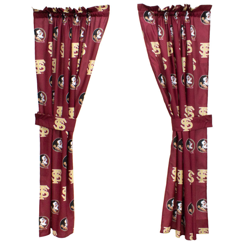 NCAA Semi Sheer Curtain, 42" W x 63" L