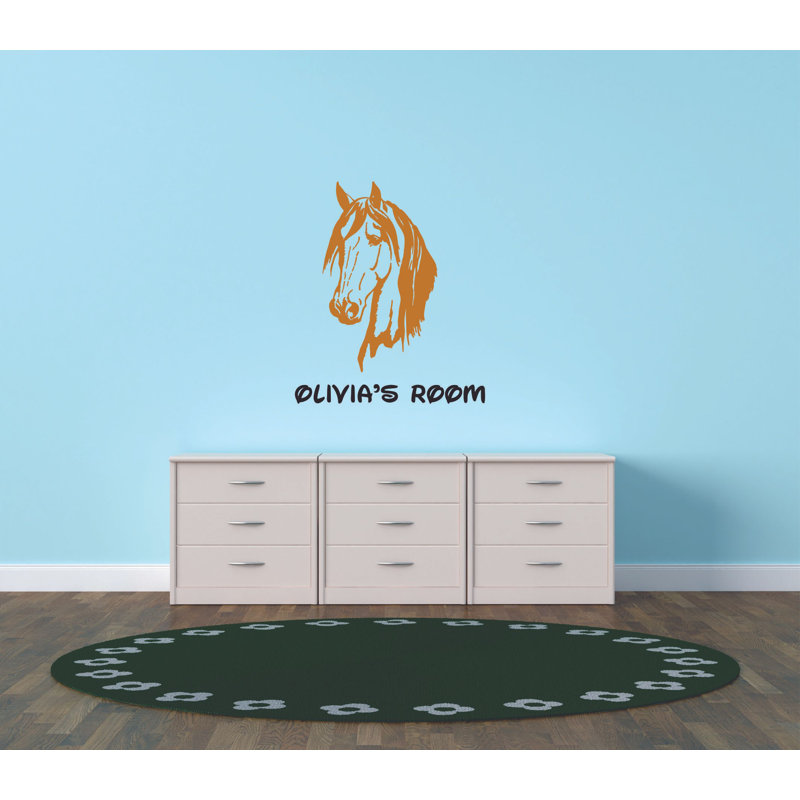 Adhésif mural caricature de chevaux de têtes, H 10 po x l 8 po x P 0,5 po