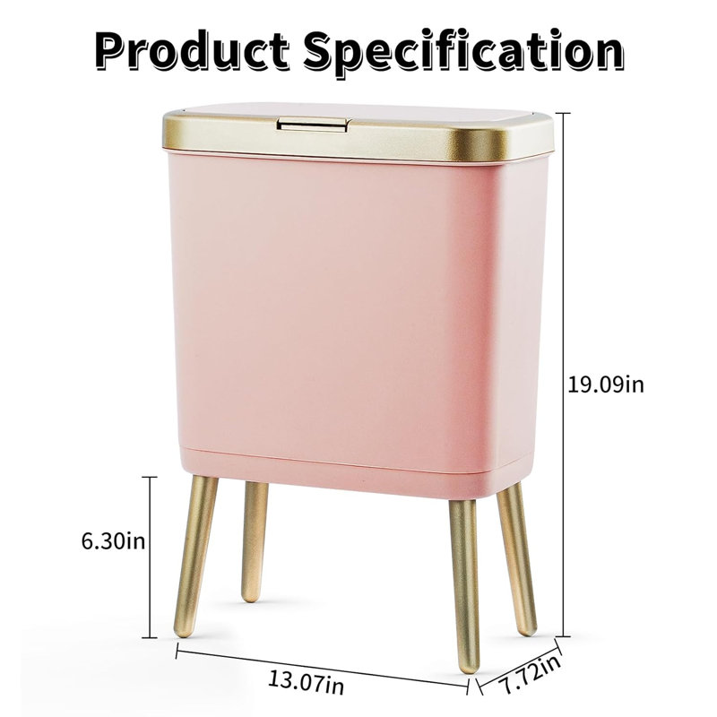 Poubelle en plastique (4 gallons), Rose