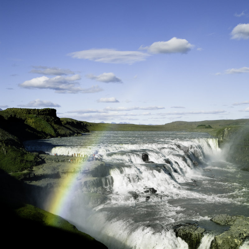 Gullfoss Waterfalls Iceland by Mlenny - Wrapped Canvas Print, 30cm H x 30cm W