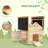 Duck Coop, Wooden Duck House with Openable Roof & Double Doors, Natural Wood