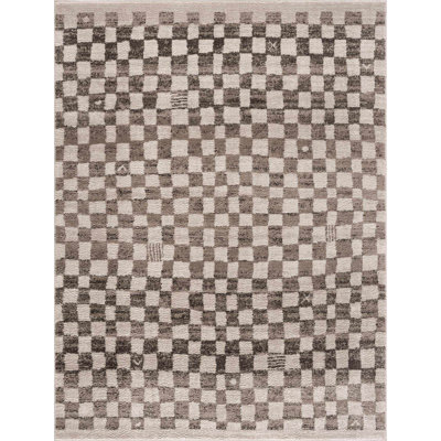 Chaparro Contemporary Checkered Charcoal Area Rug