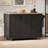 Fluted Kitchen Island with Drop Leaf, Farmhouse Accent Kitchen Island on Wheels with Internal Storage Rack, Rolling Kitchen Cart with Towel Rack for Kitchen, Dining Room-1308215456