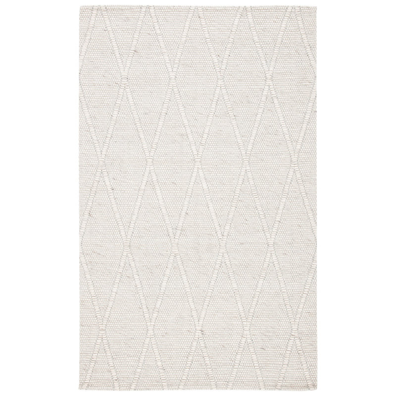 Saco Geometric Handmade Flatweave Ivory Area Rug, Rectangle 8' x 10'