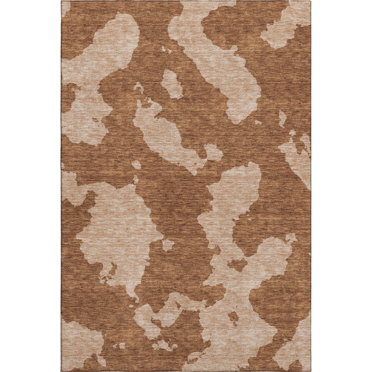 Premium Machine Washable Prisco Terracotta Rug