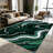 1PC Dark Green Silver Glitter Fluid Marbled Swirl Agate area rugs for Living Room, Soft, All seasons, Easy-maintain, Washable Indoor mat, Farmhouse suitable for for dining room, bedroom, entryway...-1214713765