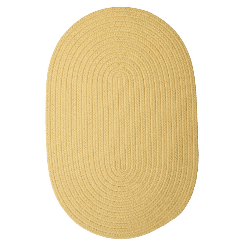 Tapis réversible intérieur / extérieur Audryanna - jaune, Ovale 3 pi x 5 pi