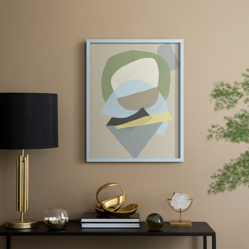 «Mod Shape Stack I», reproduction encadrée - bois massif, H 21 po x l 17 po, Bleu