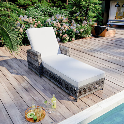 77.5" Long Reclining Chaise with Cushions by Winston Porter