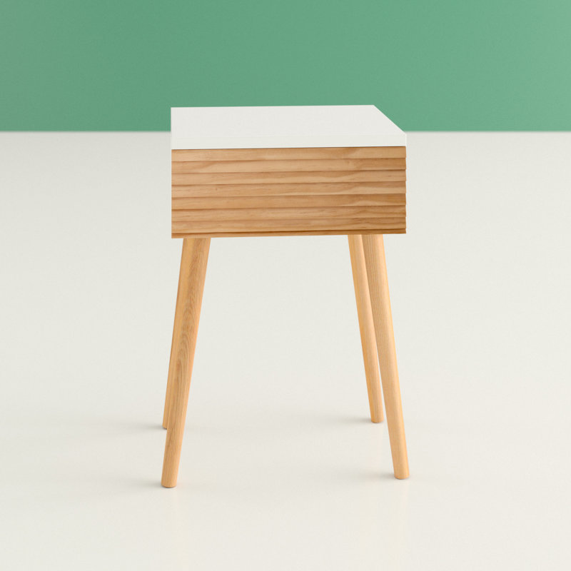 Theo 40cm W Solid + Manufactured Wood Bedside Table