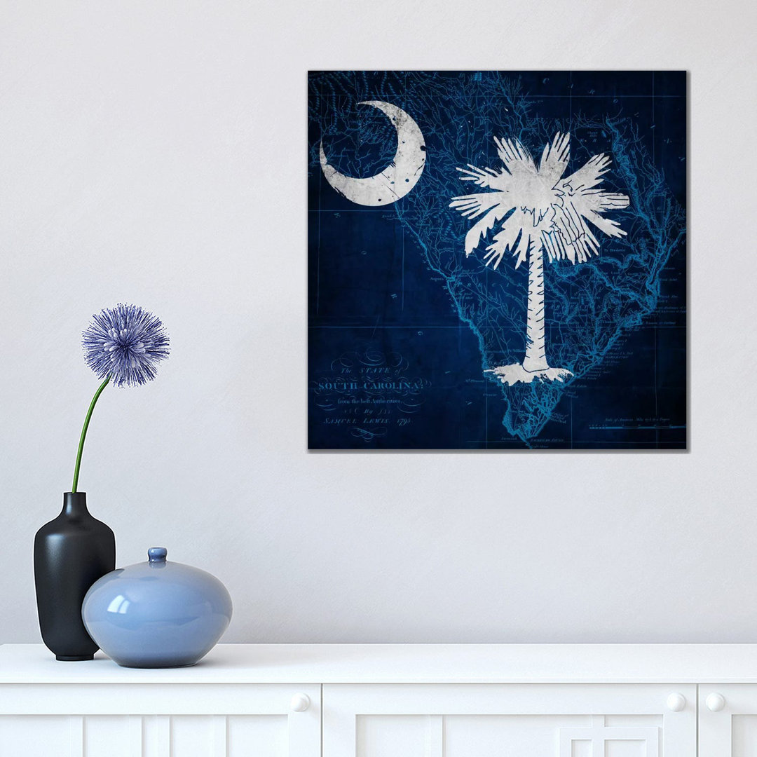 South Carolina (Vintage Map) - Wrapped Canvas Painting