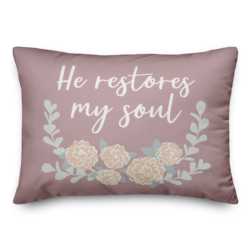  Housse de coussin rectangulaire avec insert He Restores My Soul