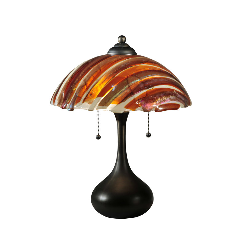 Metro Fusion 21" Marina Bronze Stained Glass Table Lamp