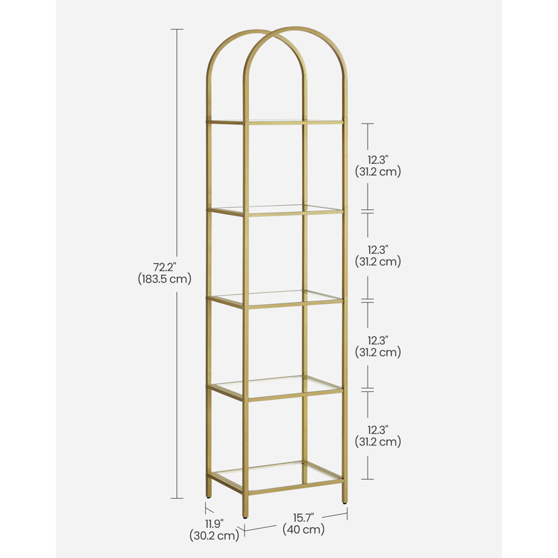 Tellisford 40cm W Steel Shelving Unit, Gold