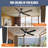 Smart Ceiling Fan With Reversible Blades, Remote & App Control, Led Light, And Dc Motor-1863083306-1863083311