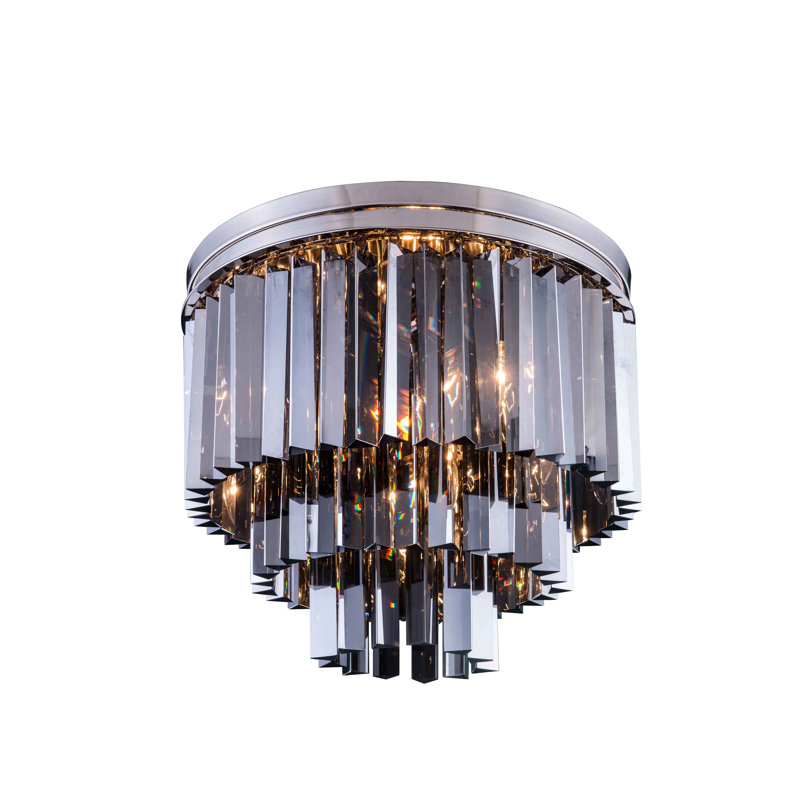 Plafonnier encastré 9 lumières 20 po Yazmin, Nickel poli