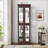Curio Display Cabinet with LED Lights, Adjustable Glass Shelves, Wood Frame, Dark Brown | Traditional | Living Room-561262226