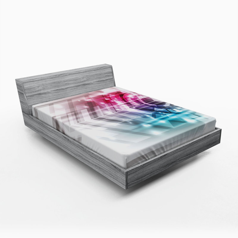 Microfiber Abstract Fitted Sheet, Full Fitted Sheet