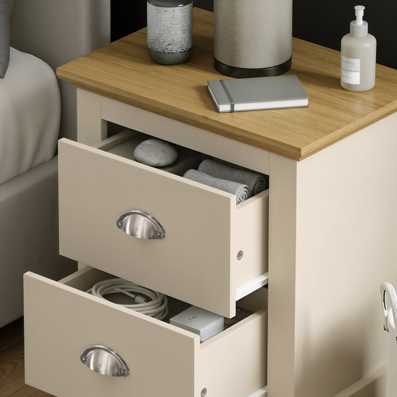 Sufy Octave Manufactured Wood Bedside Table, Natural