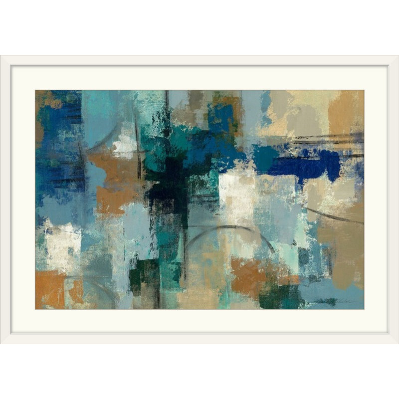 «Jasper Lagoon» par Fronton, reproduction d'art, H 20 po x l 26 po x P 1 po, Cadre blanc