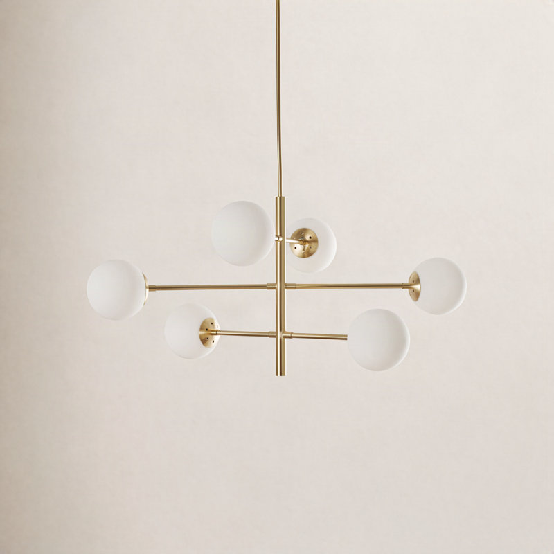 Alison 6 - Light Dimmable Modern Linear Chandelier