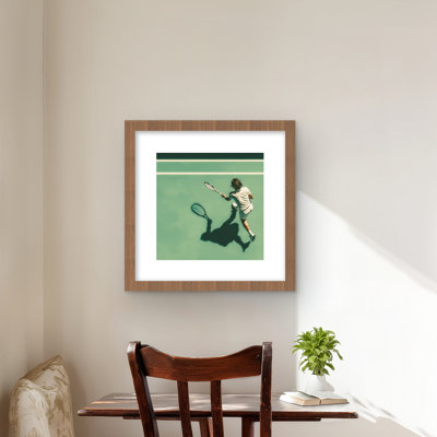 Tennis Player  White Sports  Games Framed Matted Print