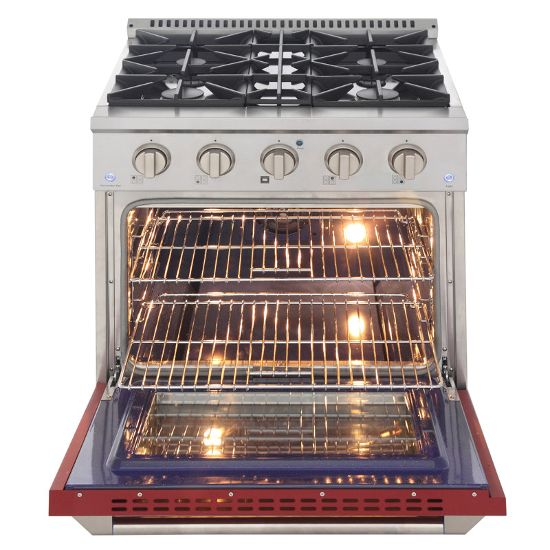 Kucht 30'' W Free Standing Range, Red, Natural Gas