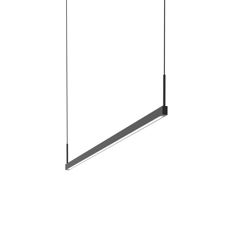Thin-Line 1 - Light LED Pendant, Satin Black, 3000K, 5" H x 48" W x 0.75" D