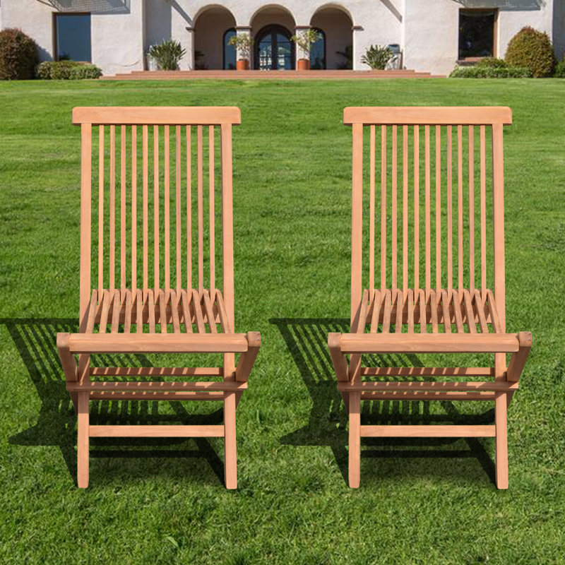 Chaise de patio pliante teck Sadie