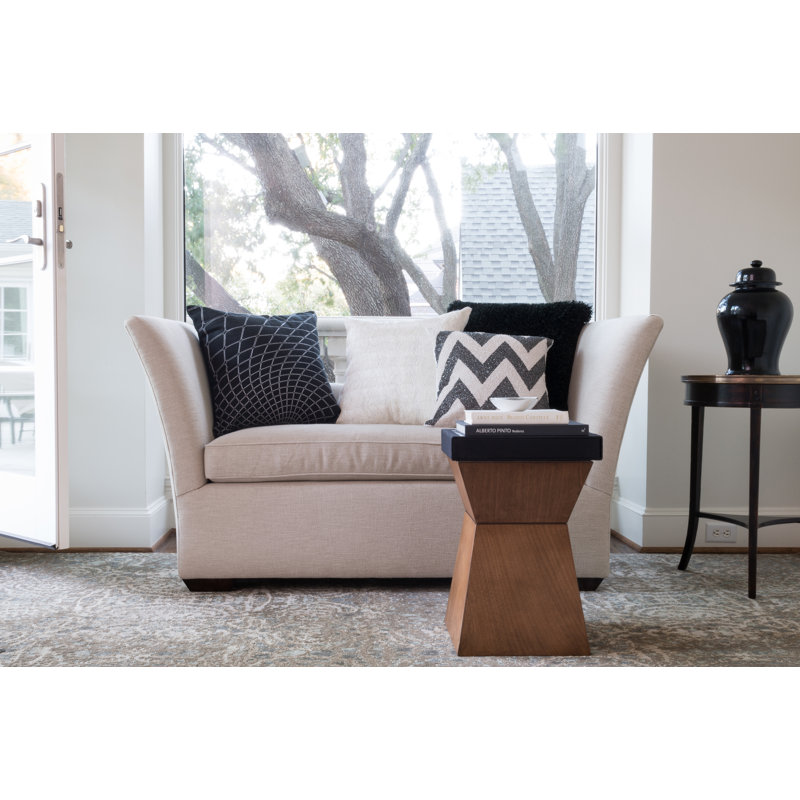 Black Polyester Shag Ribbon 22" Square Pillow Cover
