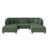 Seemab 5 - Piece Upholstered Green Corduroy Modular Sectional with Pillow Back and Removable Ottoman-1357576008-1348314284