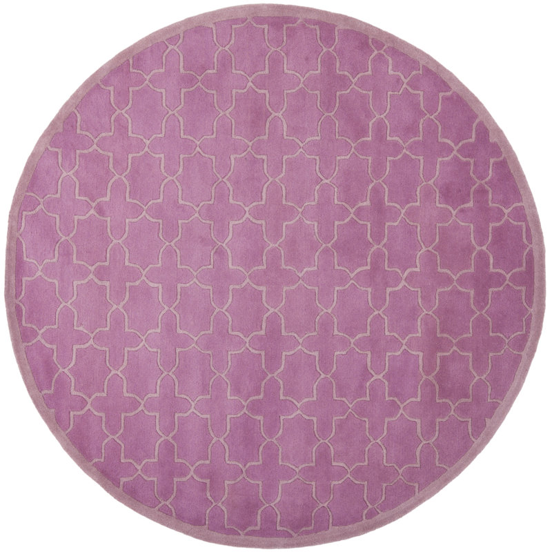 Carolene Hand Tufted Wool Geometric Rug, Round 5'