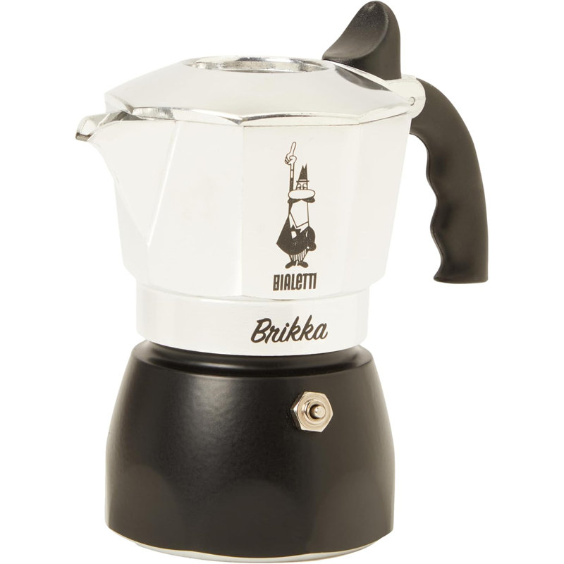 Bialetti Brikka Black Aluminum 2-Cup Stovetop Espresso Maker