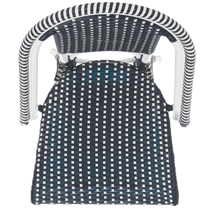 Torino Outdoor Dining Side Chair, Navy/White