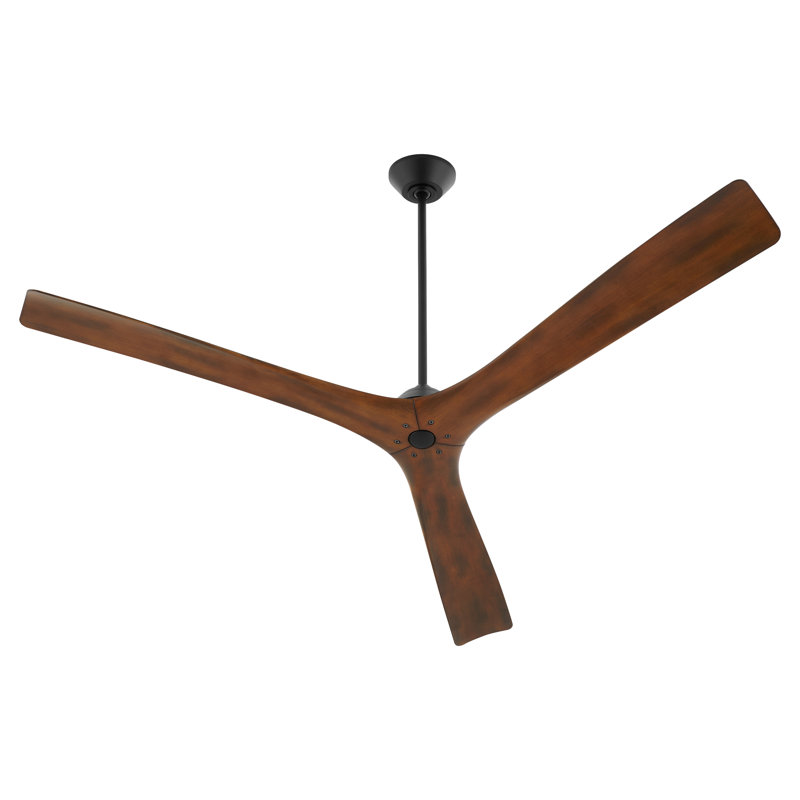 Ventilateur de plafond Keyandre, Noir/noyer, 64 po de largeur