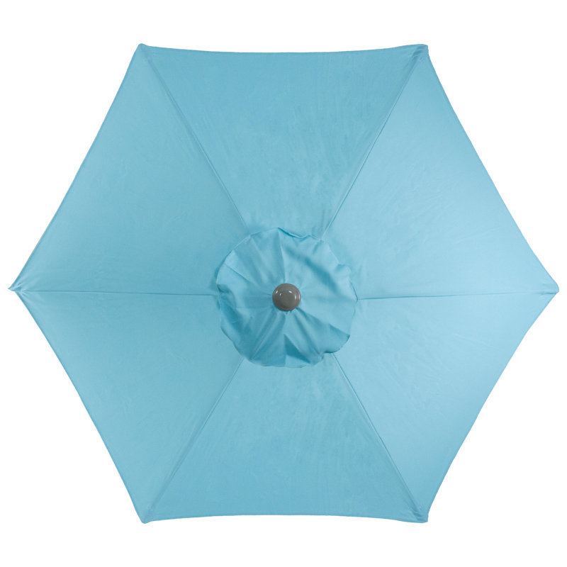 6.5 ft Turquoise Blue Hexagon Market Patio Umbrella with Aluminum Pole