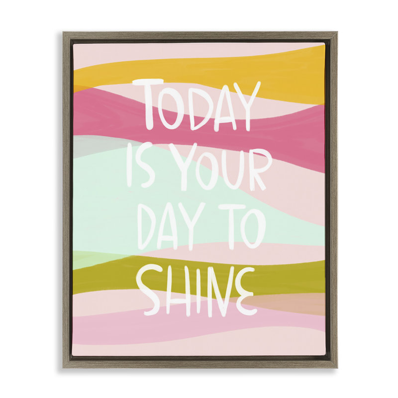 Cadre flottant Pastel Day To Shine, design par Mandy Ford Art + Illustration, Cadre flottant orme Montalcino