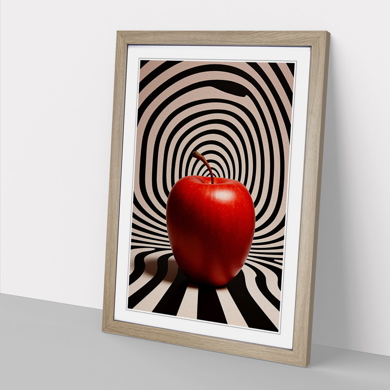 Apple Op Art - Framed Print, Oak Framed, 46cm H x 34cm W