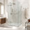 Cabine de douche à charnière sans cadre de l 36 po x P 36 po x H 79 po avec verre transparent 3/8 et base Monteray