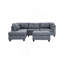 3 pièces Canapé modulaire gris et gris