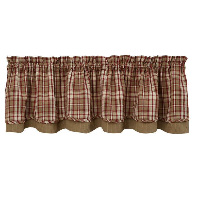 Tan Cumberland Lined Layered Valance 16" L