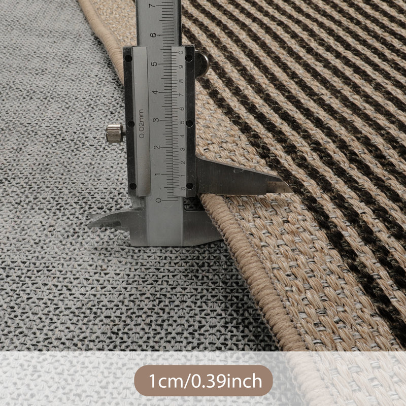 Tapis de jute moderne pour l'extérieur, Rectangle 8 pi x 10 pi