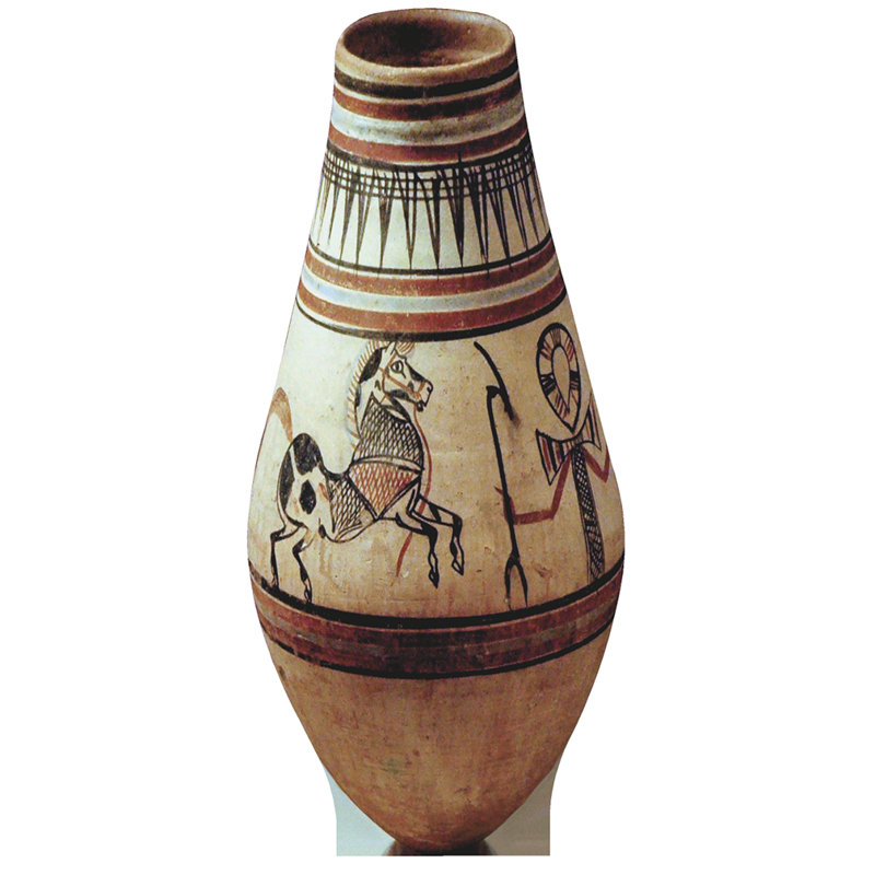 Vase de poterie égyptien antique en carton